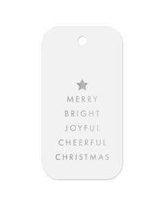 Gift Tags Xmas Cheer Silver Tag 20 pack