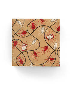 60cm Xmas Lights on Kraft Black Red White