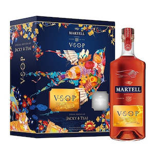 Brandy Cognac: Martell VSOP 700mL + 2 Glasses Giftpack