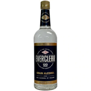 Vodka: Everclear Grain Alcohol 60% 750mL