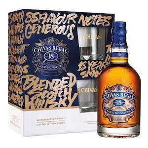Christmas Gift Ideas 1: Chivas Regal 18yo 700mL + 2x Glasses Giftpack