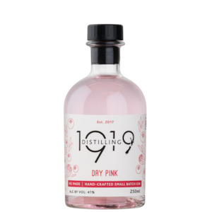 1919 Distilling: 1919 Distilling Dry Pink Gin 250mL
