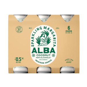 Alba Non Alcoholic Coconut Sparkling Margarita 6x250mL