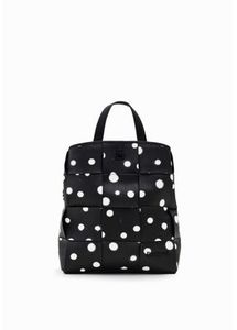 Desigual Black/White Droplets Woven Backpack