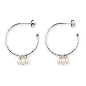Bianc Cluster FWP Hoop Earrings
