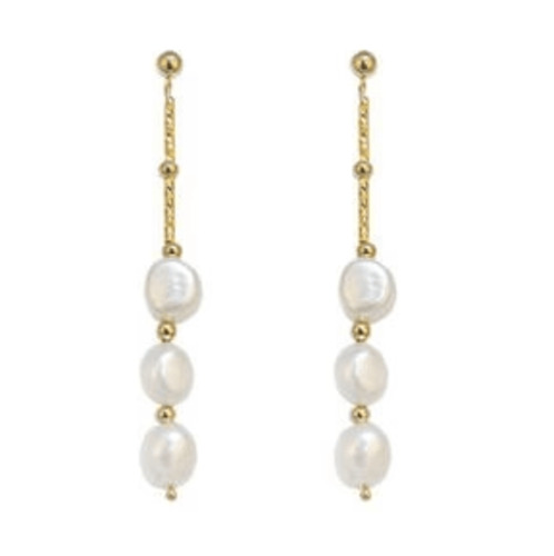 Bianc Bracelets Beija Flor: Bianc Ripple Beaded Drop Earrings Gold Plated