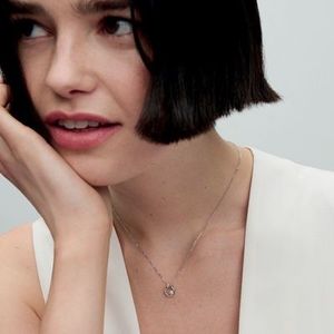 Products: Pandora Organically Shaped Pavé Circle & Treated Freshwater Cultured Pearl Collier Necklace