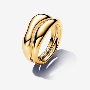 Pandora Organically Shaped Stacking Rings Gold Plated