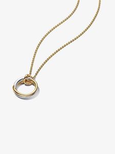 Pandora Organically Shaped Two-Tone Pendant Necklace
