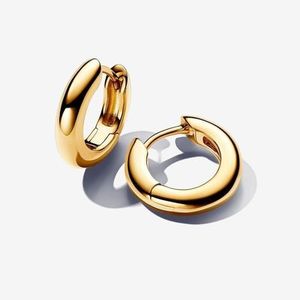 Products: Pandora Round Hoop Earrings Gold Plated