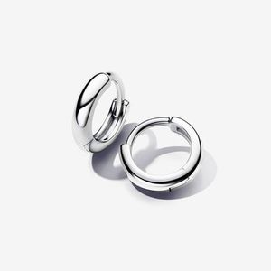 Pandora Round Huggie Hoop Earrings