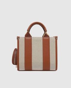 Louenhide Accessories Beija Flor: Louenhide Manhattan Mini Natural Canvas/Tan Tote Bag