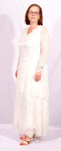 Wedding dress: 1980's Shirley Tuffrey custom made wedding dress/gown