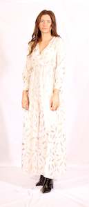 1990's white and gold summer dress