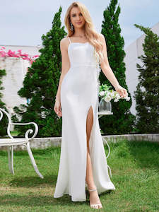 Alecia Bodycon Fishtail See-through Hollow Empire Waist Wedding Dress