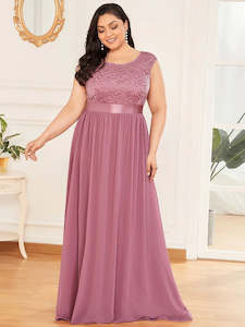 Pink Bridesmaids Dresses: Demi Bridesmaid Dress with Lace bodice