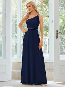 Blue Bridesmaids Dresses: Eden One Shoulder Beaded Chiffon dress