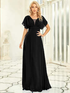 Black Bridesmaids Dresses: Sonya Empire Waist Chiffon Bridesmaids Dress