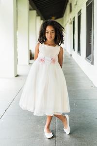 Satin Tulle Dress - White