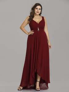 Plus Size Dresses: Double V Neck Rhinestones Bridesmaids Dress