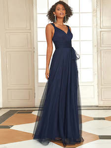 Plus Size Dresses Blue: Nikki Sleeveless Tulle Bridesmaid/Ball/Evening Dress