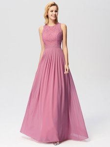 Plus Size Dresses Pink: Empire Waist Sleeveless A Line Bridesmaids Dress