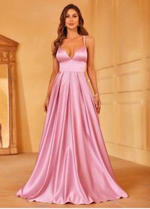 Ball Evening Dresses Green: Solana Solid Satin Cami Dress