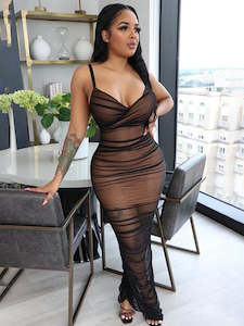 Euro Slip v Neck Sexy Maxi Dress
