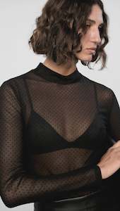 Staple The Label: STAPLE THE LABEL Kaia Spot Mesh Top