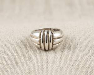 Sterling Silver Ribbed Line Ring