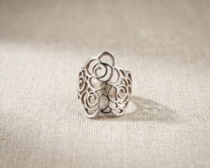 Sterling Silver Modern Rose Ring