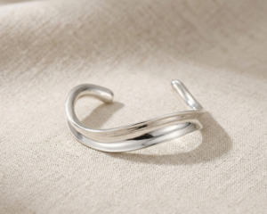 Sterling Silver Twisted Cuff Bangle