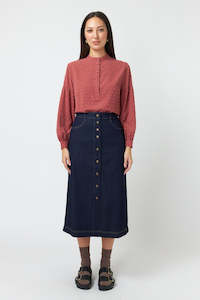 Sale Pants Skirts: Denim Skirt - Dark Indigo.