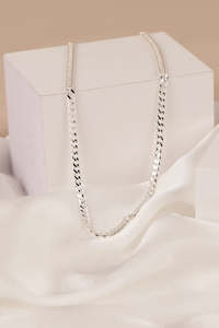 Eden Jewellery: Diamond Cut Curb Necklace - Sterling Silver