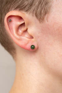 Eden Jewellery: Jade/Sterling Silver Studs - 6mm