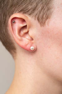 Eden Jewellery: Pearl Studs - Sterling Silver