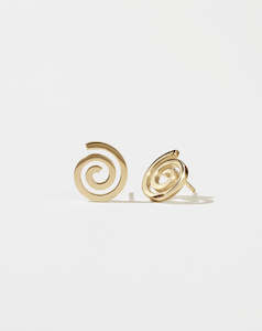 Sale Leather Goods Jewellery: Spiral Studs - Gold Plate