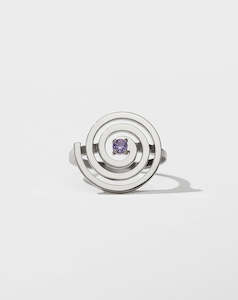 Sale Leather Goods Jewellery: Spiral Ring Set - Sterling Silver with Amethyst