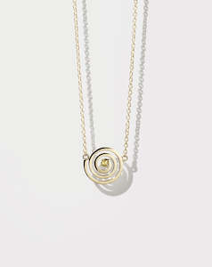 Spiral Necklace Set - Gold Plate with Peridot