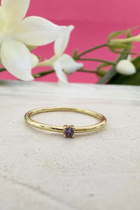 Rings: Mini Solitaire Ring - Gold Plate