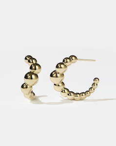 Sale Leather Goods Jewellery: Fizzy Hoops Medium - Gold Plated