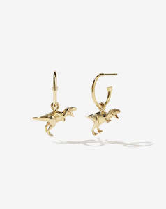 Dinosaur Signature Hoops - Gold Plated