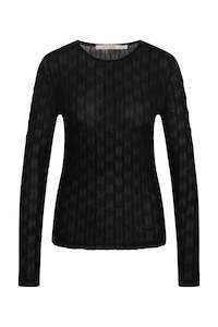Rue De Femme: Round Neck Blouse - Black