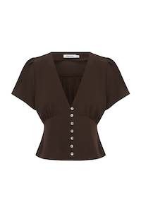 Button-Through Cap-Sleeve Top - Ciocco.