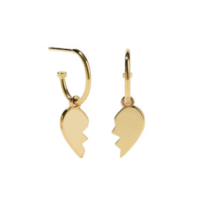 Sale Leather Goods Jewellery: Broken Heart Signature Hoops - Gold Plated