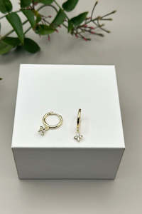 Crystal Flower Hoops