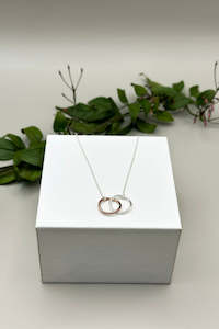 Double Circle Necklace - Silver