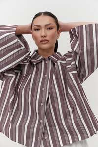 Shirts: Finn Shirt - Plum Stripe