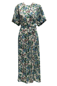 Over 500: Tilly Dress - Green/Blue Floral