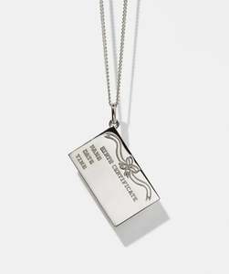 Necklaces: Birth Certificate Charm Necklace - Sterling Silver